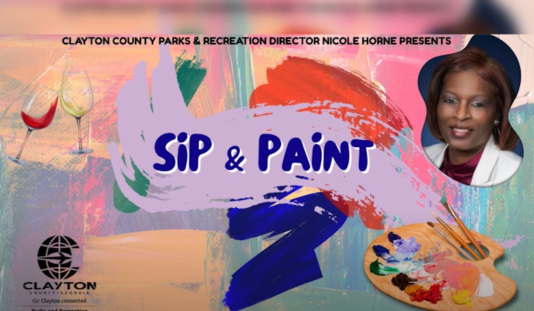 Clayton County Residents Unwind and Create at Sip & Paint Event Hosted by Community Parks & Recreation