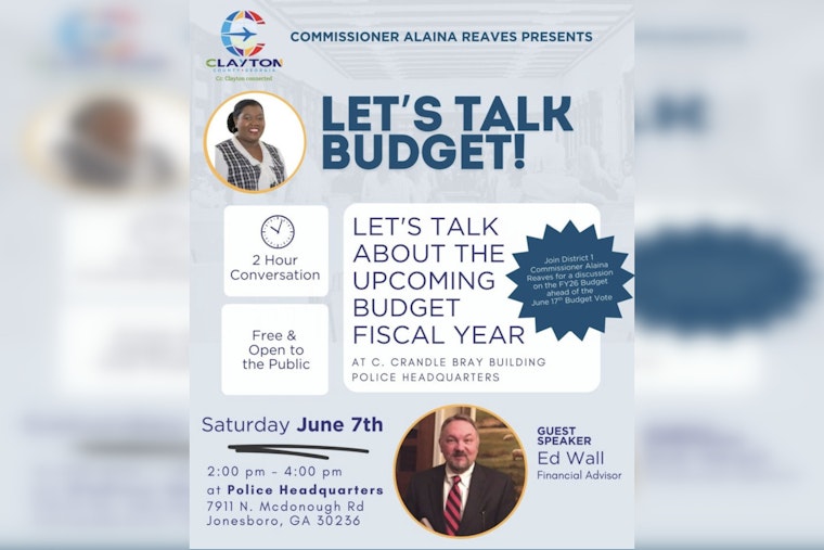 Clayton County's Commissioner Alaina Reaves Invites Residents to 'Let's Talk Budget' Event in Jonesboro