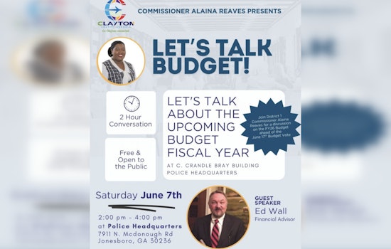 Clayton County's Commissioner Alaina Reaves Invites Residents to 'Let's Talk Budget' Event in Jonesboro