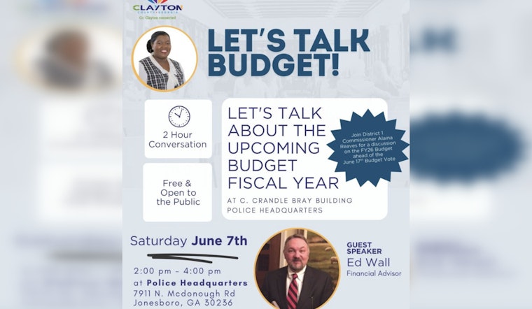 Clayton County's Commissioner Alaina Reaves Invites Residents to 'Let's Talk Budget' Event in Jonesboro