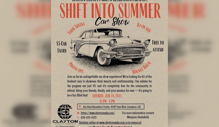Clayton County's Shift Into Summer Car Show Seeks 40 Stunning Vehicles for June Exhibit