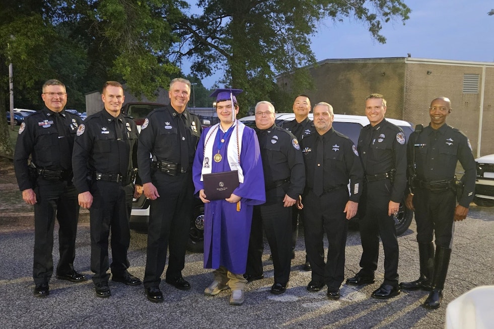 Collierville Police Department Honors Legacy of Fallen Officer by Attending Son's Graduation at Ripley High School