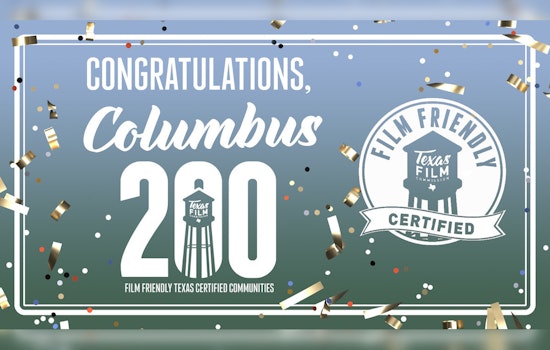 Columbus Celebrates Milestone as 200th Film Friendly Texas Certified Community in State Capitol Ceremony