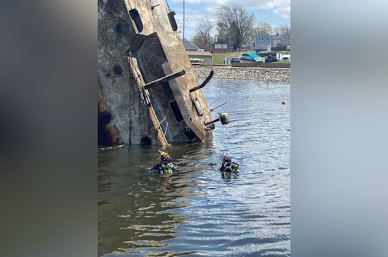 Coordinated Effort Successfully Raises Sunken Boat from Pere Marquette Lake, Owners May Face Recovery Costs Over $10,000