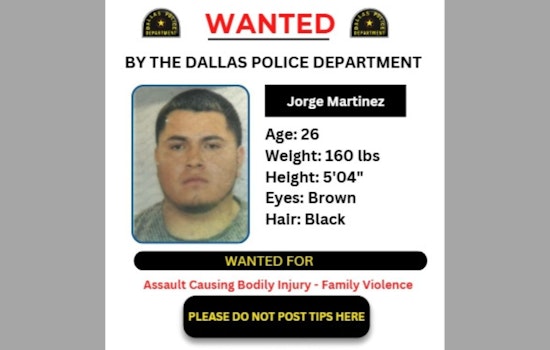 Dallas Police Seek Public's Help to Locate Suspect Jorge Martinez, Offers Reward through Crime Stoppers