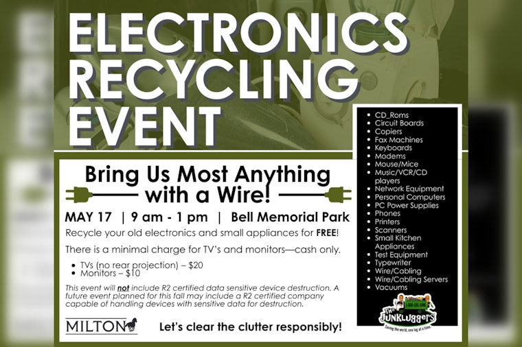 Declutter Electronics Sustainably, Milton Hosts Recycling Event with The Junkluggers