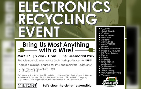 Declutter Electronics Sustainably, Milton Hosts Recycling Event with The Junkluggers