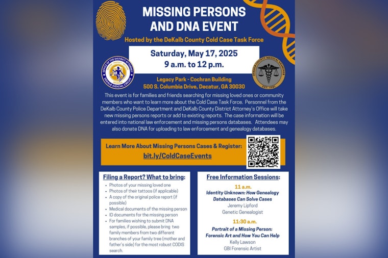 DeKalb County to Host Missing Persons & DNA Event in Decatur, Aiding Families in Search of Lost Loved Ones