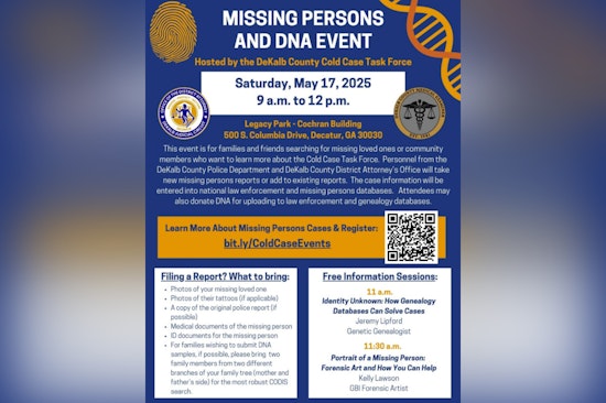 DeKalb County to Host Missing Persons & DNA Event in Decatur, Aiding Families in Search of Lost Loved Ones