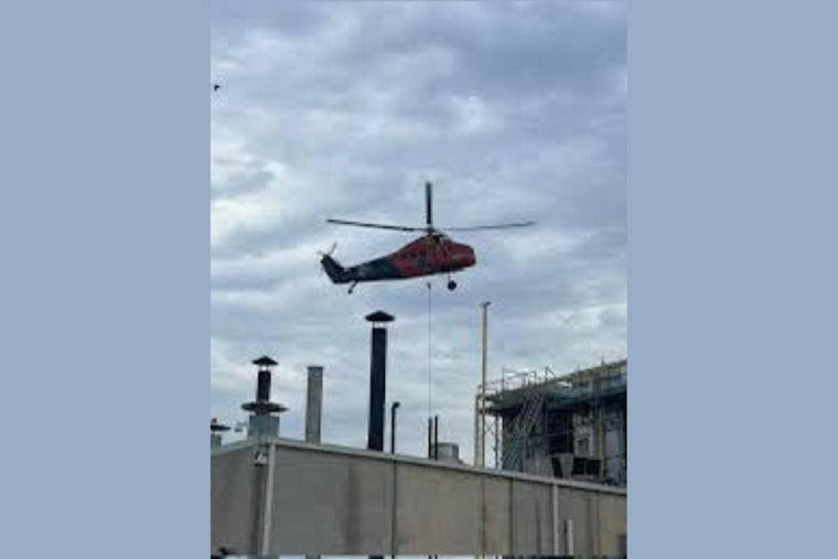Denton's Calhoun Middle School Skies to Bustle with Helicopter Activity for HVAC Project