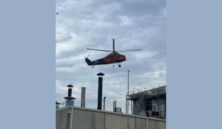 Denton's Calhoun Middle School Skies to Bustle with Helicopter Activity for HVAC Project