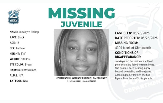 Detroit Police Seek Public's Help in Finding Missing 16-Year-Old Jonviayre Bishop