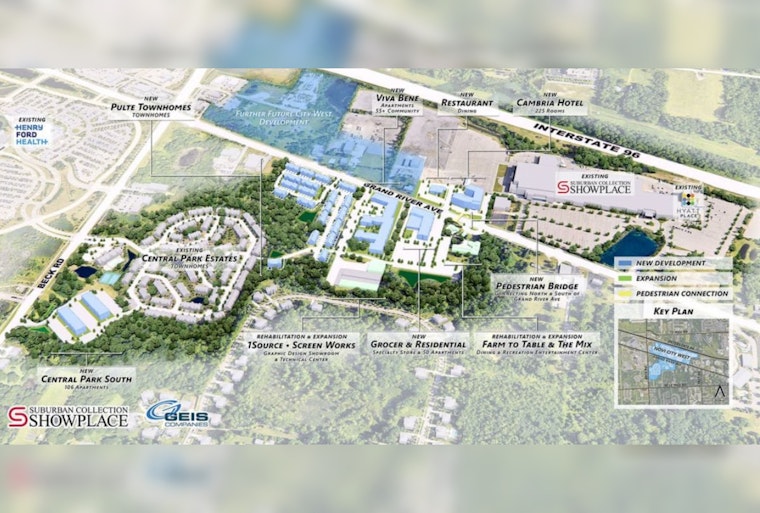 $270 Million Novi City West Development Aims to Revitalize Michigan's Grand River Avenue with Public Funding Key to Progress