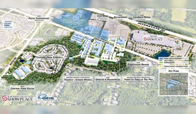 $270 Million Novi City West Development Aims to Revitalize Michigan's Grand River Avenue with Public Funding Key to Progress