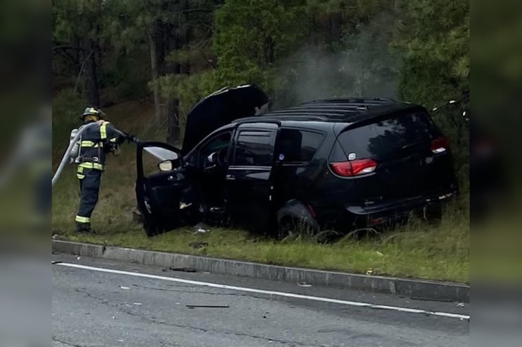Driver Rescued from Fiery Crash by Good Samaritan on Route 3 in Bourne, Massachusetts
