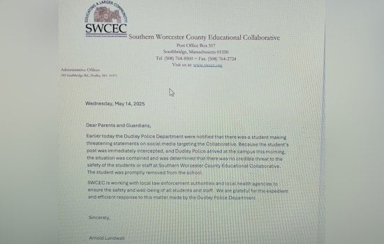 Dudley Police Determine No Credible Threat at Southern Worcester County School After Social Media Scare
