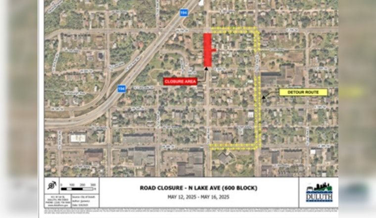 Duluth's North Lake Avenue Closure Begins May 12 for Lead Water Service Replacement Project