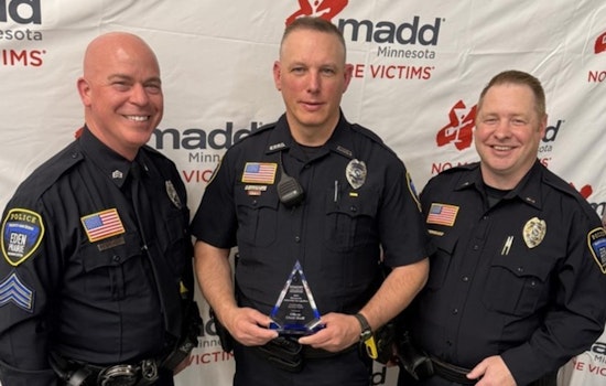 Eden Prairie Officer Chad Streiff Honored with MADD Gold Medallion for Over 100 DWI Arrests in 2024