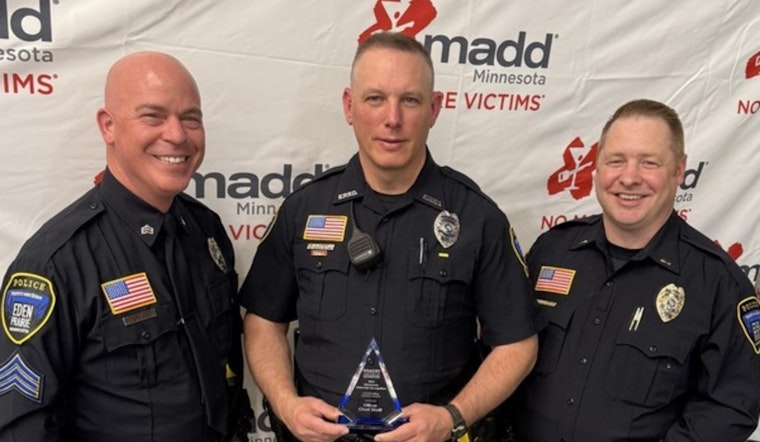 Eden Prairie Officer Chad Streiff Honored with MADD Gold Medallion for Over 100 DWI Arrests in 2024