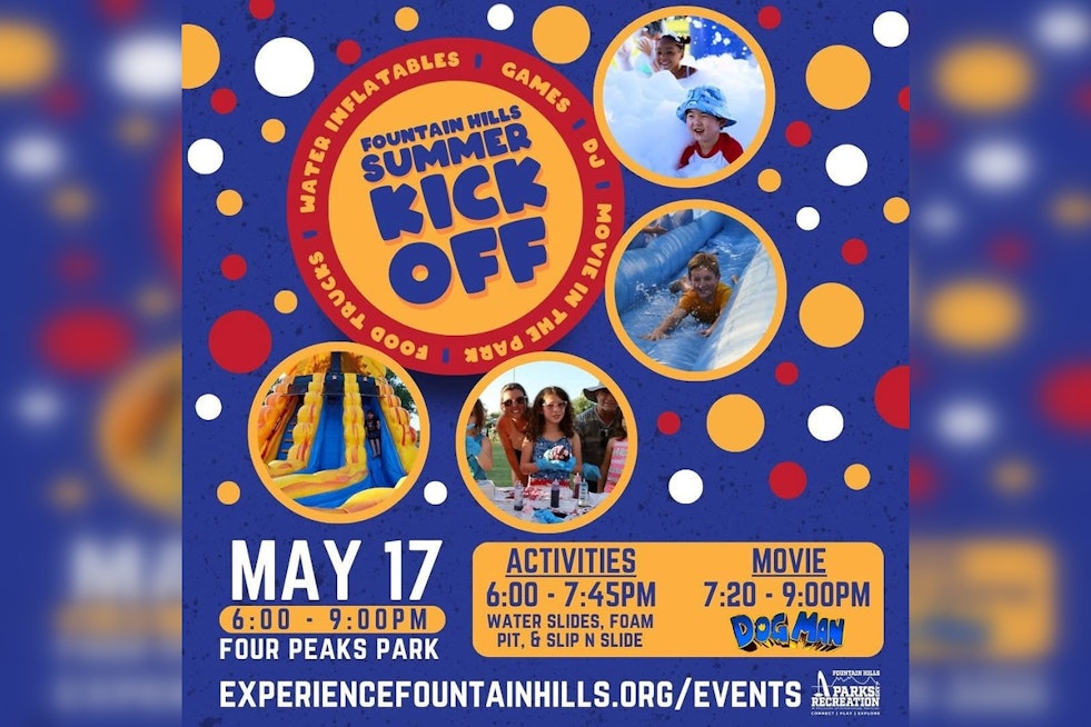 Four Peaks Park in Fountain Hills Set for Splashing Summer Kick-Off Event This Saturday with Water Fun and Outdoor Movie
