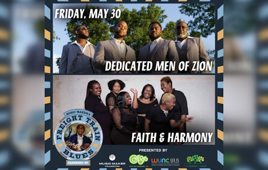 Freight Train Blues Concert to Enthrall Carrboro with Dedicated Men of Zion and Faith & Harmony