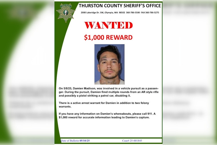 Fugitive Damien Madison Allegedly Fires at Cops and Hurls Chainsaw During Wild Thurston County Chase