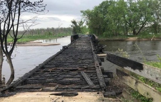 Great River State Trail's Tank Creek Bridge Destroyed by Fire, Prompting Closure Near Trempealeau, Wisconsin