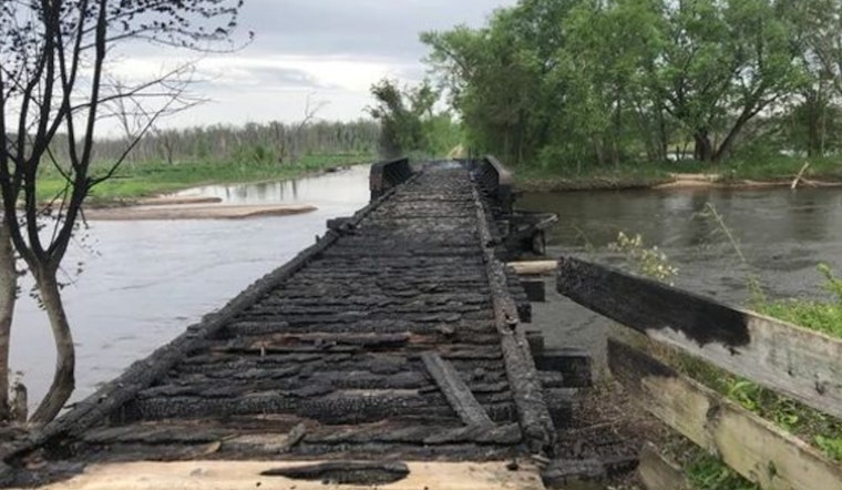 Great River State Trail's Tank Creek Bridge Destroyed by Fire, Prompting Closure Near Trempealeau, Wisconsin