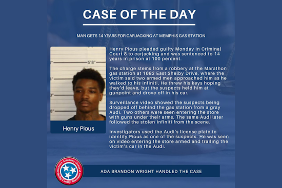 Henry Pious Receives 14-Year Sentence for Guilty Plea in Shelby County Carjacking Case