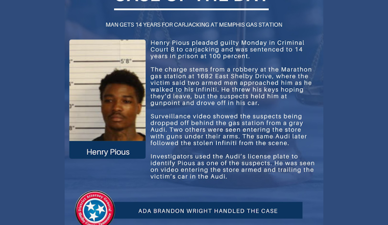 Henry Pious Receives 14-Year Sentence for Guilty Plea in Shelby County Carjacking Case