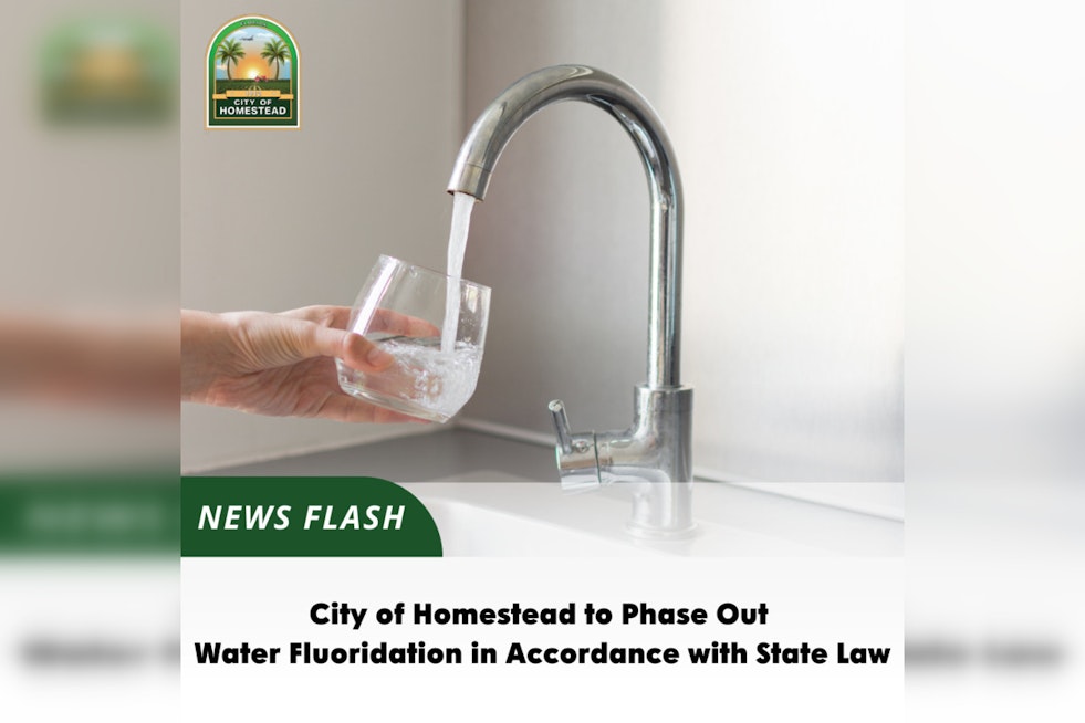 Homestead, Florida to Halt Fluoride Addition to Water Supply by July Following New State Regulations