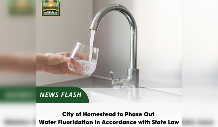 Homestead, Florida to Halt Fluoride Addition to Water Supply by July Following New State Regulations