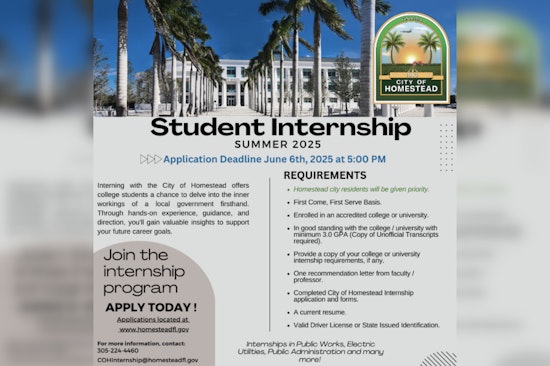 Homestead Launches Summer Internship Program for College Students Seeking Government Experience