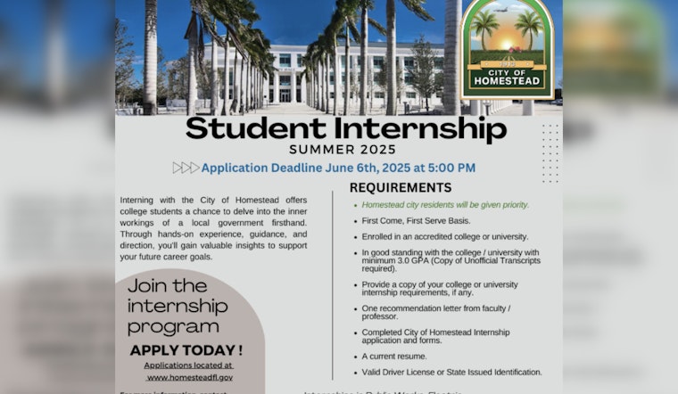 Homestead Launches Summer Internship Program for College Students Seeking Government Experience