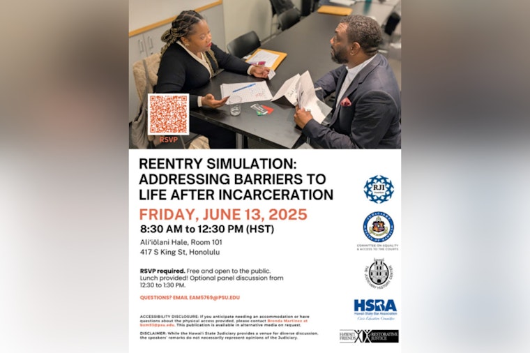 Honolulu to Host Reentry Simulation Workshop for Post-Incarceration Challenges on June 13
