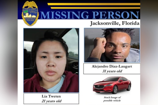 Jacksonville Community Alert as 21-Year-Old Lia Tweten Reported Missing with Companion Alejandro Diaz-Laugart
