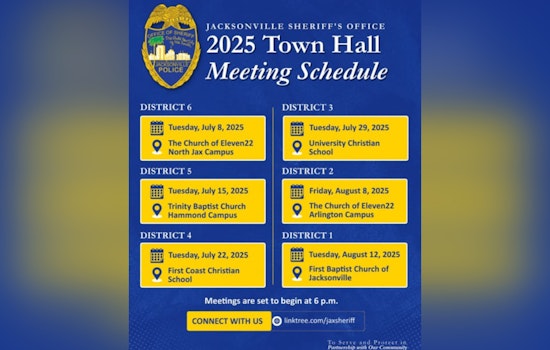 Jacksonville Sheriff's Office to Host District-Wide Town Hall Meetings for Enhanced Community Engagement
