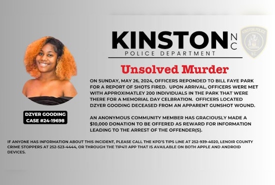 Kinston Police Reiterate Call for Tips on One-Year Anniversary of Dzyer Gooding’s Unsolved Murder