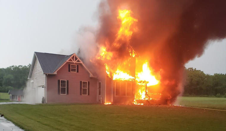 Lightning Strike Suspected Cause of Devastating House Fire in Harford County, Two Dogs Perish