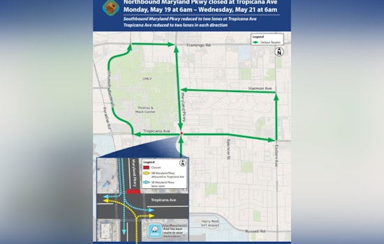 Major Traffic Disruptions Expected on Maryland Parkway as $10.3M Utility Project Begins in Las Vegas