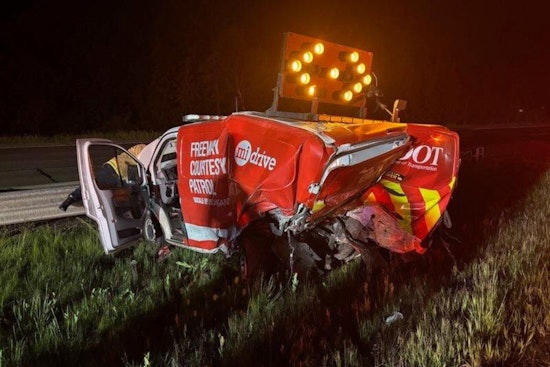 MDOT Courtesy Patrol Vehicle Struck by Driver on I-75 in Auburn Hills; Motorist Arrested for Non-Compliance with Move Over Law