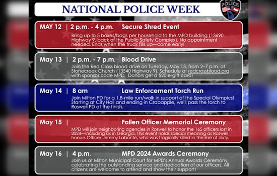 Milton Police Department Honors Fallen Heroes and Strengthens Community Relations During Police Week