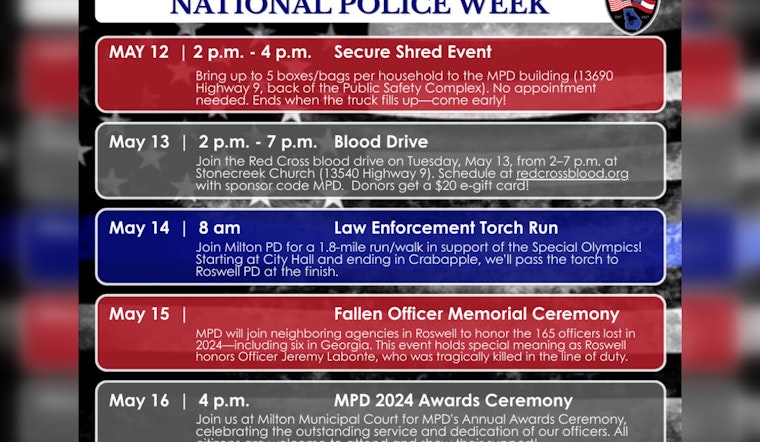 Milton Police Department Honors Fallen Heroes and Strengthens Community Relations During Police Week