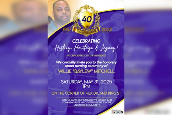 Milwaukee to Honor Community Hero Willie "Baylew" Mitchell with Street Renaming Ceremony