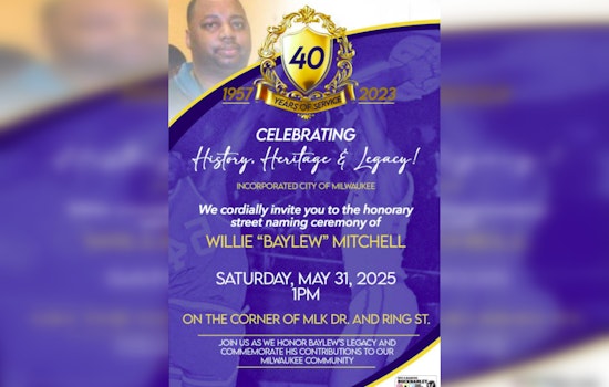 Milwaukee to Honor Community Hero Willie "Baylew" Mitchell with Street Renaming Ceremony