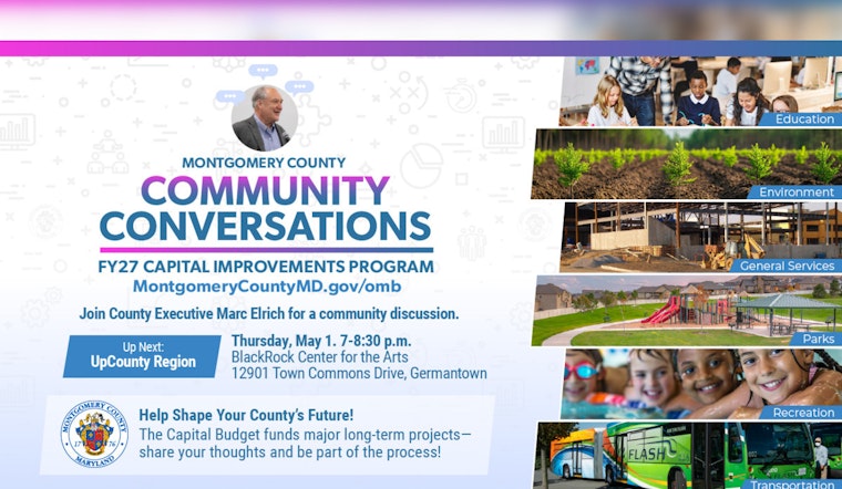 Montgomery County Executive Marc Elrich Invites Public to Shape Fiscal Year 2027 CIP at 'Community Conversations'