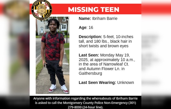 Montgomery County Police Intensify Search for Missing Gaithersburg Teenager Ibriham Barrie