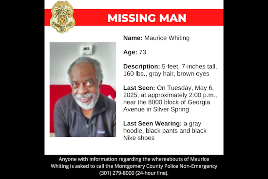 Montgomery County Police Issue Urgent Call for Help in Search for Missing Silver Spring Man, Maurice Whiting