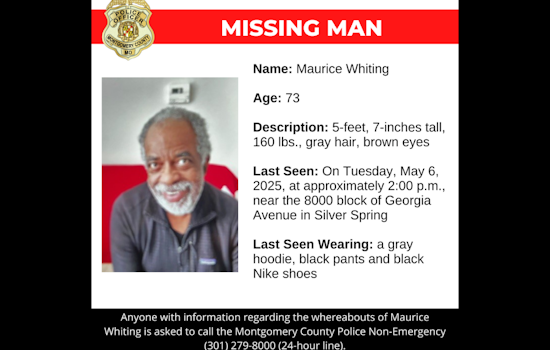 Montgomery County Police Issue Urgent Call for Help in Search for Missing Silver Spring Man, Maurice Whiting