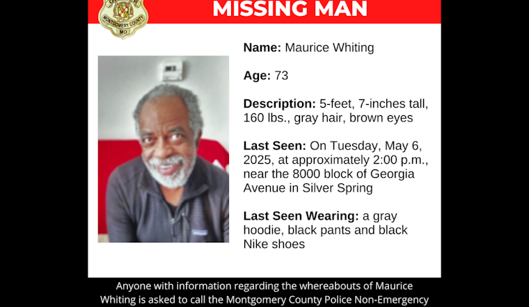 Montgomery County Police Issue Urgent Call for Help in Search for Missing Silver Spring Man, Maurice Whiting